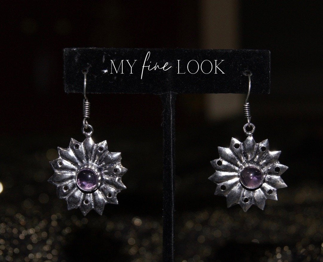 Purple Oxidized Earrings