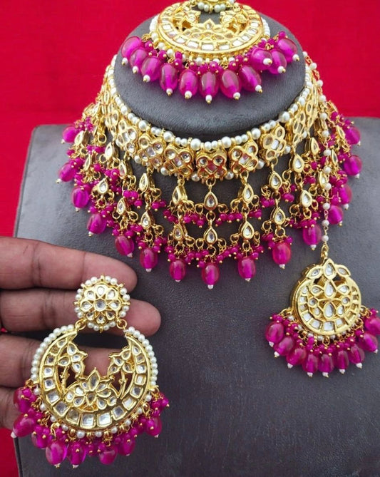 Pink Magenta Rani Choker Set