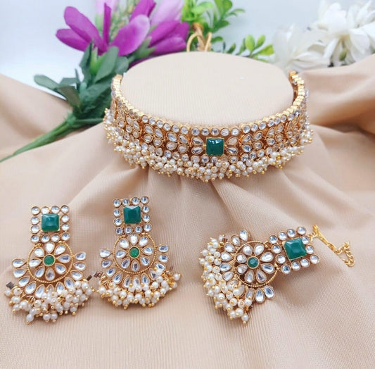 Green Pearl Choker Set