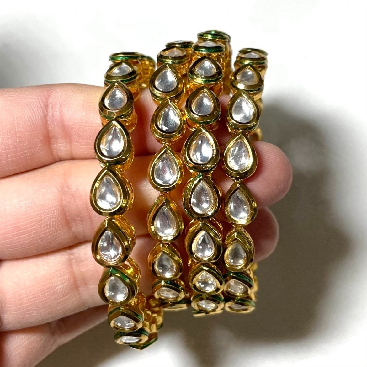 Kundan and Meena Bangles