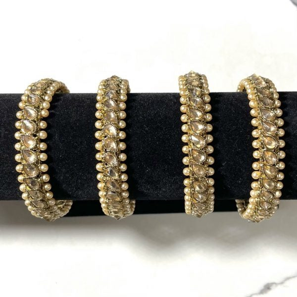 Kundan and Pearl Bangles