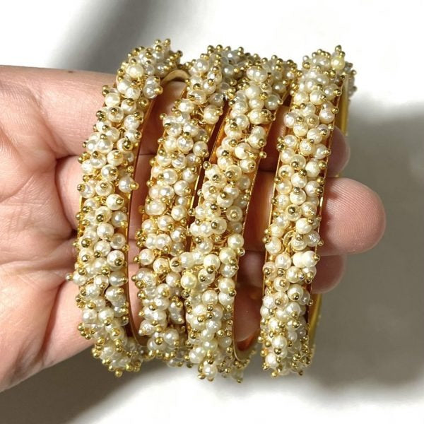 White Pearl Bangles