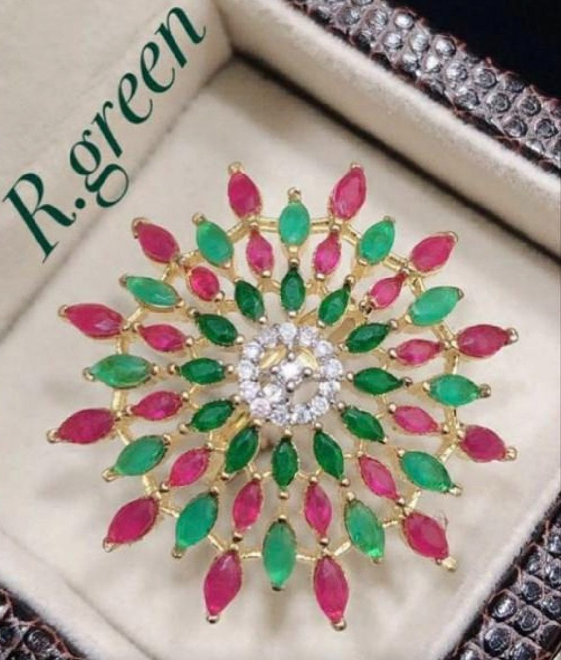 Multicolor Kundan Ring