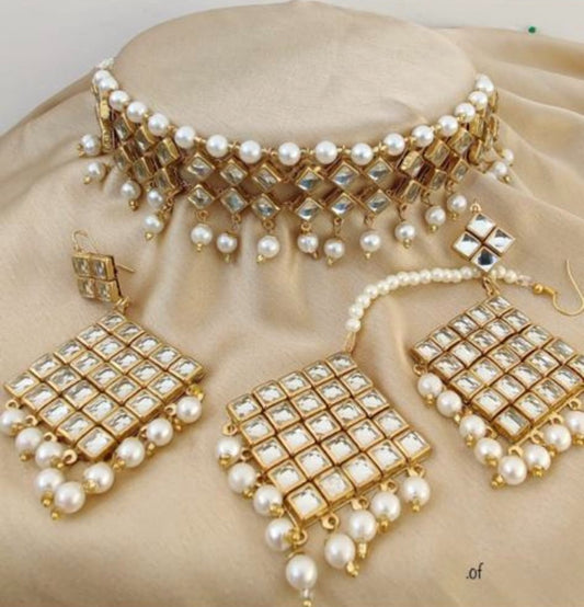 White Kundan Choker Set