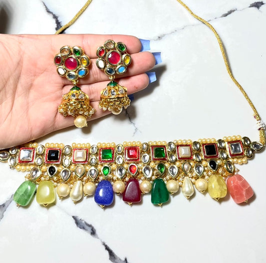 Multicolor Choker Stone Set