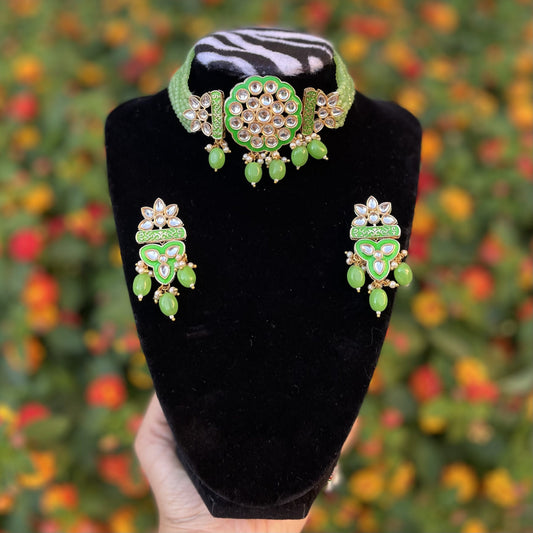 Lime Green Choker Set