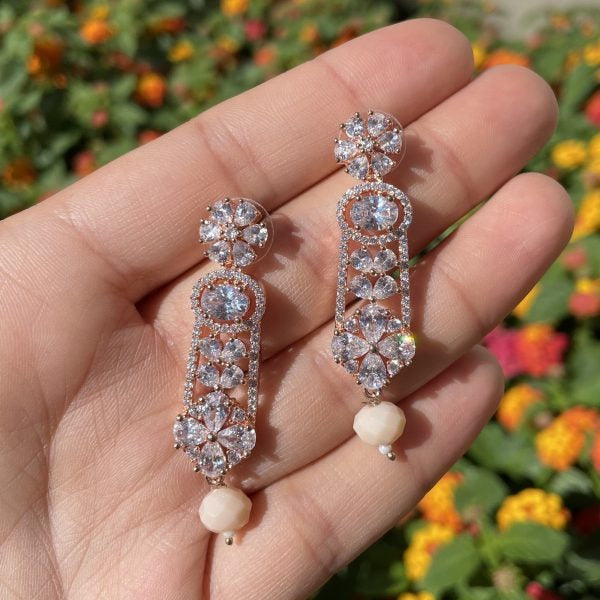 2-in-1 Rose Gold American Diamond Set