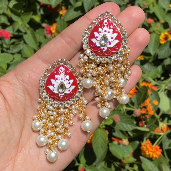 Kundan and Meena Earrings (many colors)