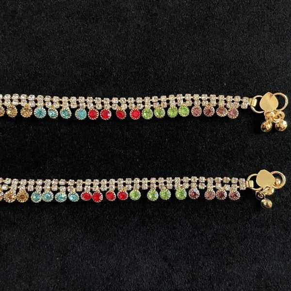 Multicolor Gold Anklet