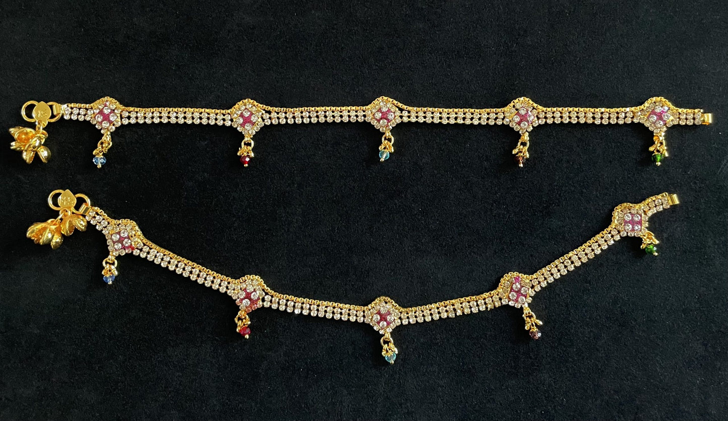 Purple Gold Anklet