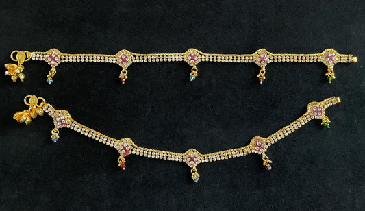 Purple Gold Anklet