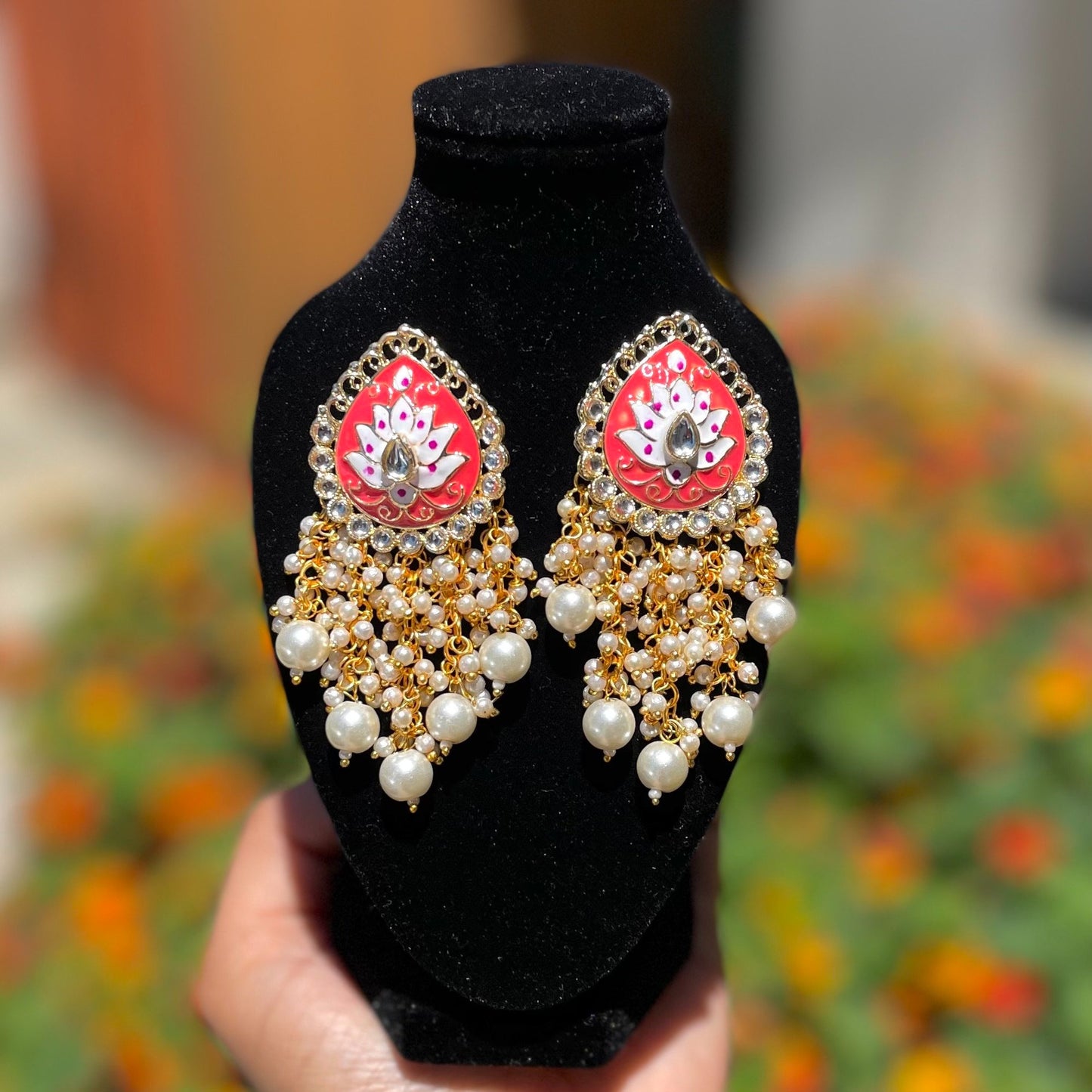 Kundan and Meena Earrings (many colors)