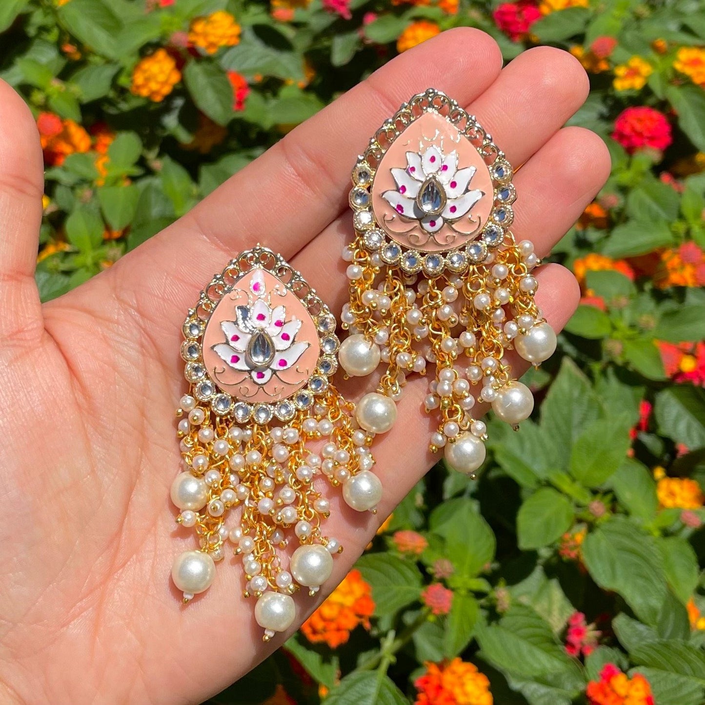 Kundan and Meena Earrings (many colors)