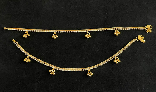 Gold Rhinestone Anklets