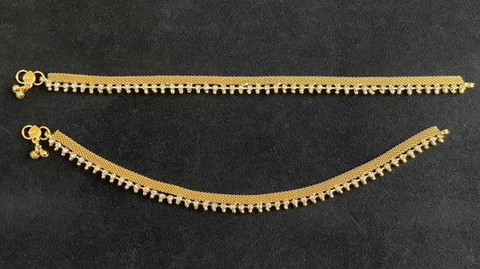 Gold Rhinestone Anklets