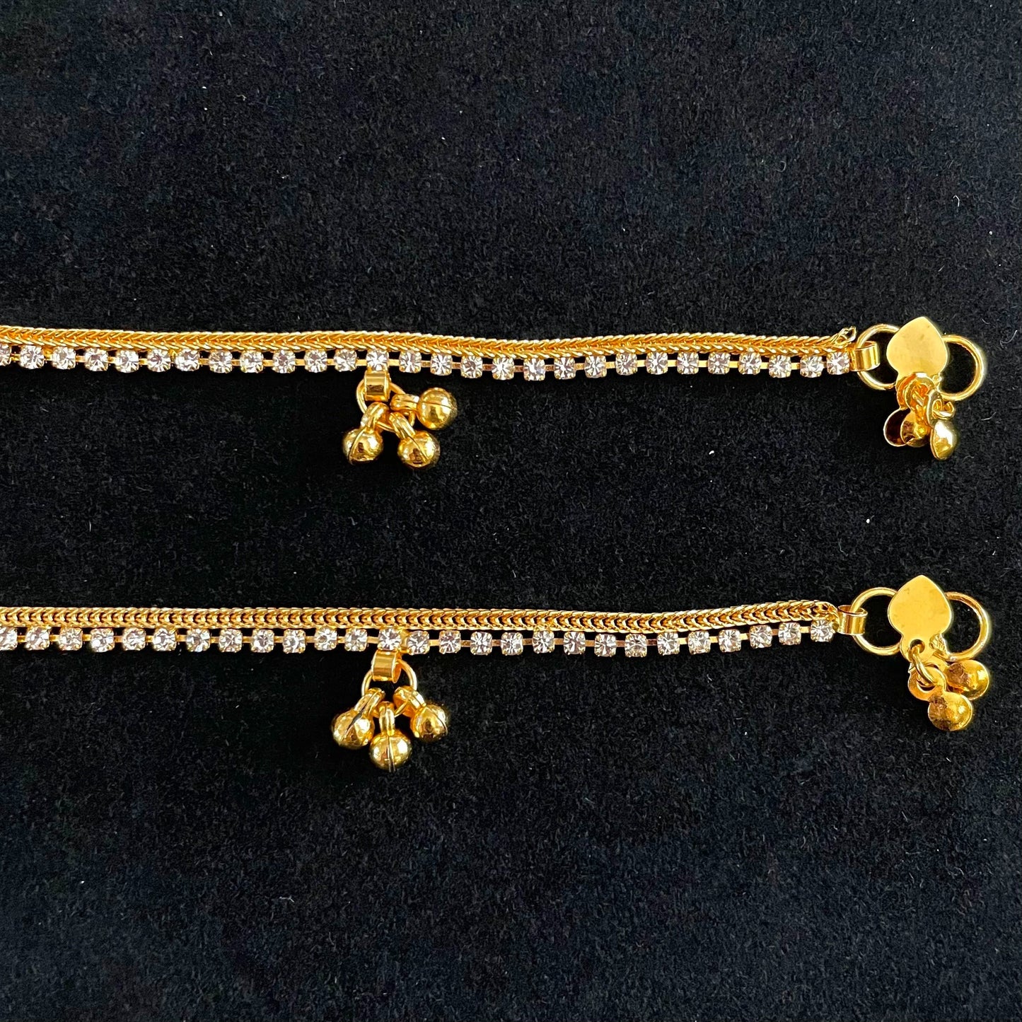 Gold Rhinestone Anklets