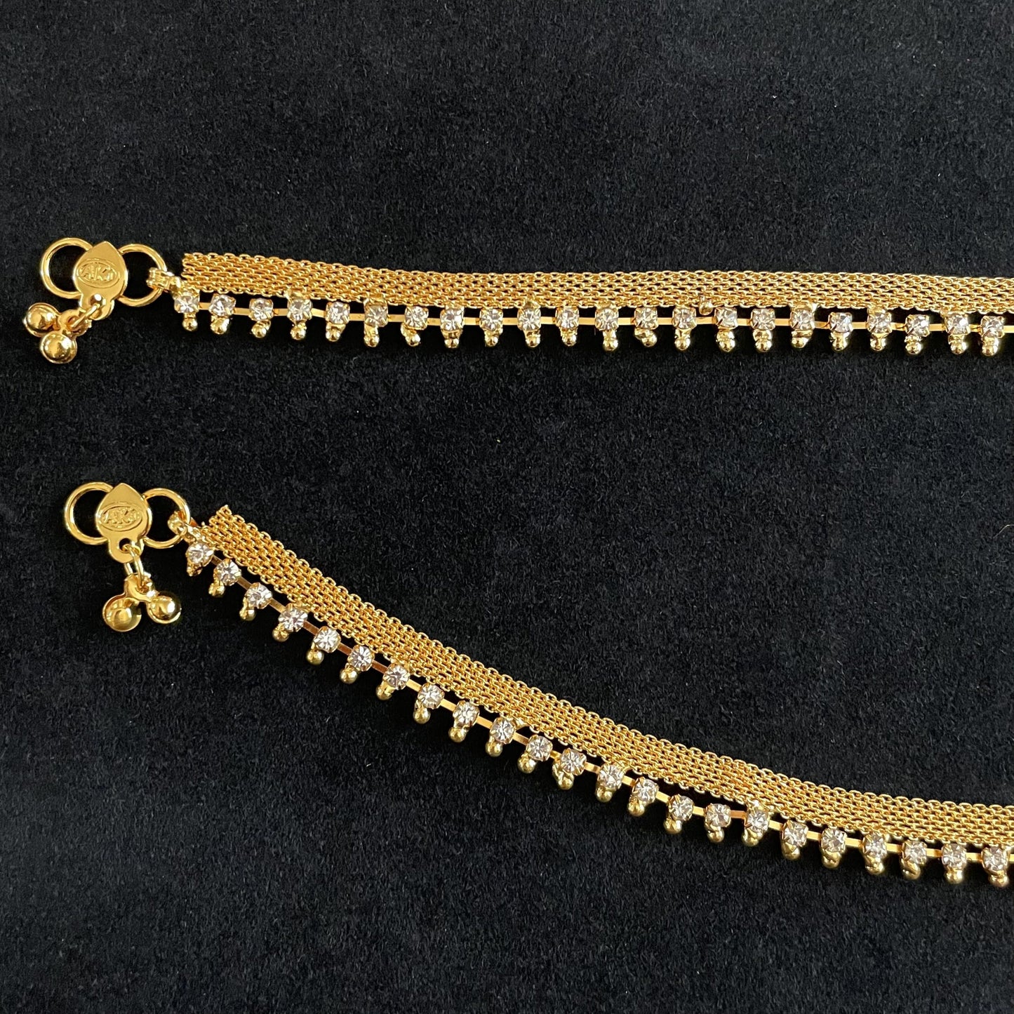 Gold Rhinestone Anklets