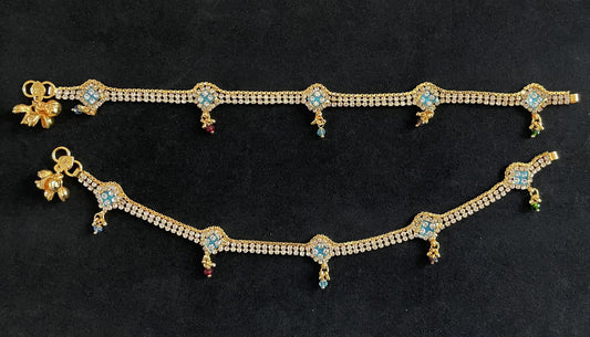 Blue Gold Anklet