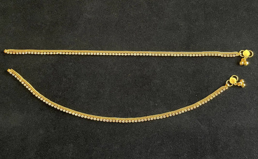 Gold Rhinestone Anklets