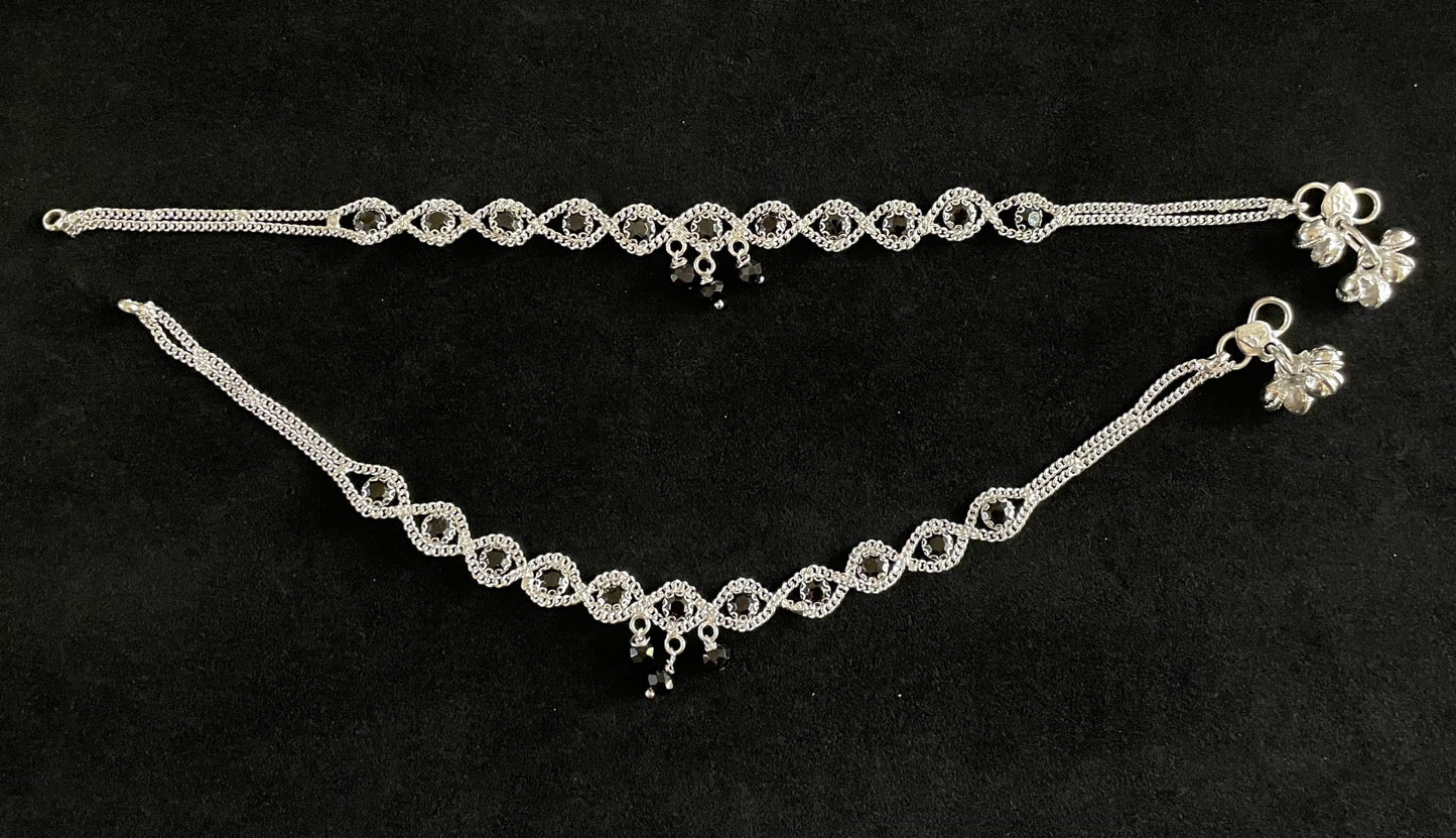 Black Bead Anklet