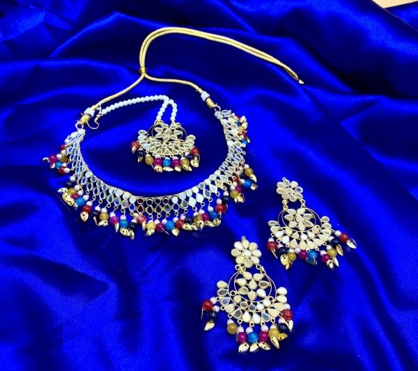 Mirror Pippal Pathi Necklace Set