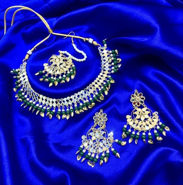 Mirror Pippal Pathi Necklace Set