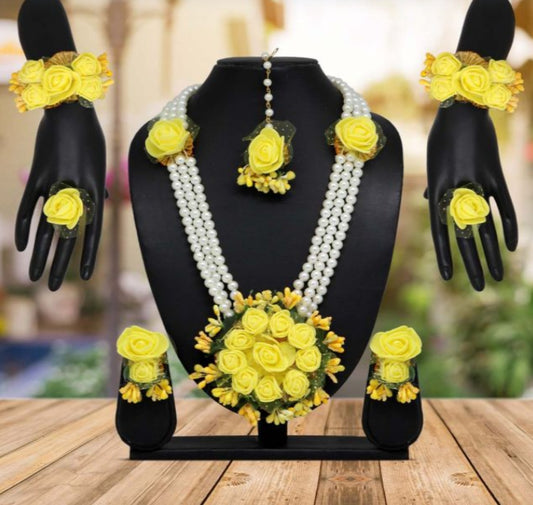 Yellow Floral Set with Kamarband